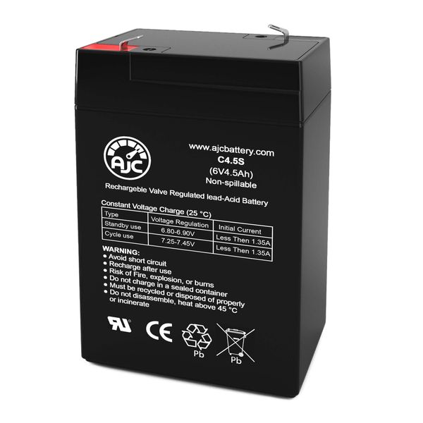 AJC Battery Compatible with B&B BP4.5-6 2.76 x 1.89 x 4.21 6V 4.5Ah UPS Battery