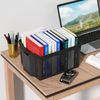 Cand 12-Pack Large Storage Basket, Stacking Plastic Rectangle Storage Bin, Black
