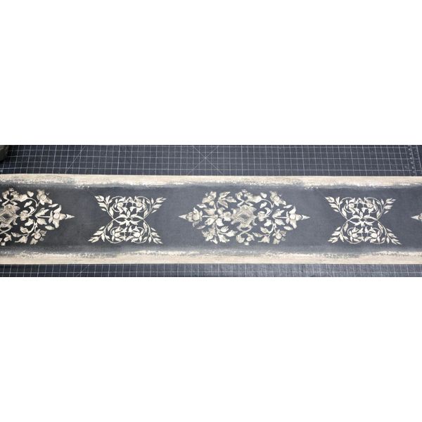 Floral Wallpaper Border Light Brown Black Abstract Damask Prepasted US004114B