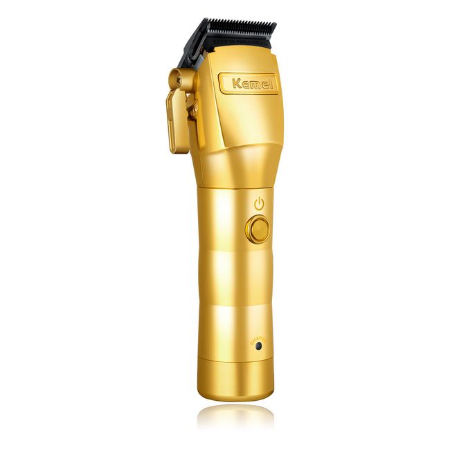 Kemei Golden Cordless Professional Hair Clippers Hair Trimmer for Men for  Stylists and Barbers Full Metal Housing Hair Clipper USB Charge (Golden)