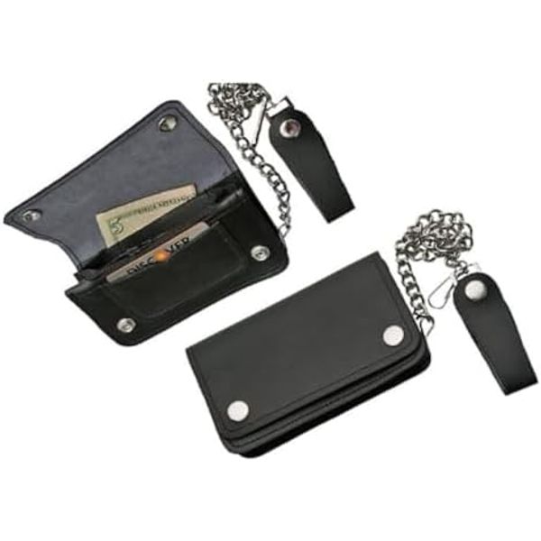 SZCO Supplies Biker Wallet, Small, Black