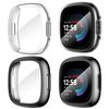 Diruite 4-Pack Cover for Fitbit Versa 4/Sense 2 Screen Protector Case,HD Shockproof Soft TPU Full Protection Scratch-Resistant,Black&Black&Clear&Clear
