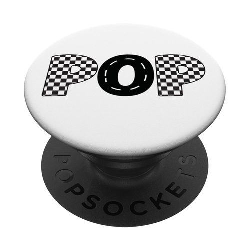 Pop Racer Checkered Race Speed Track Road Birthday Party PopSockets Standard PopGrip
