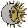Crescent Moon Over Sun Embroidered Iron On or Sew On Celestial Patch