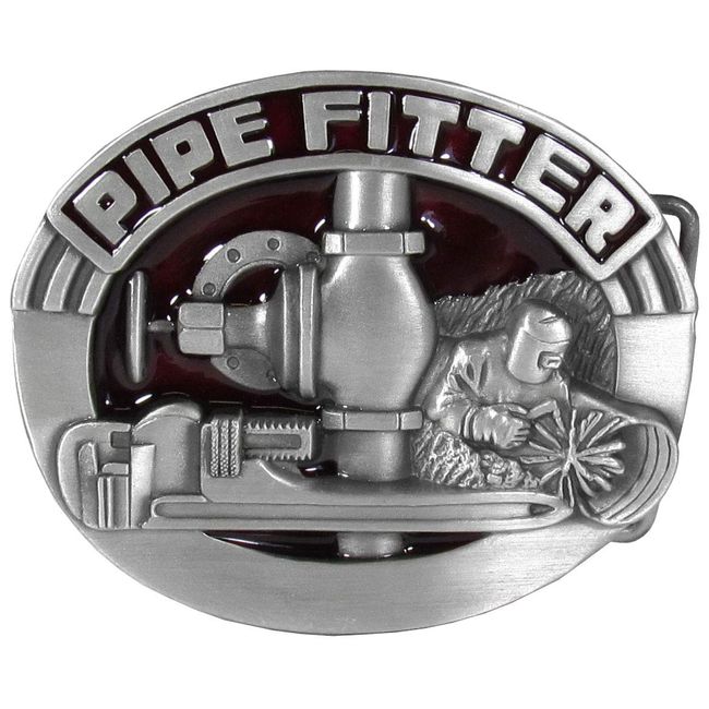 Pipe Fitter Enameled Belt Buckle