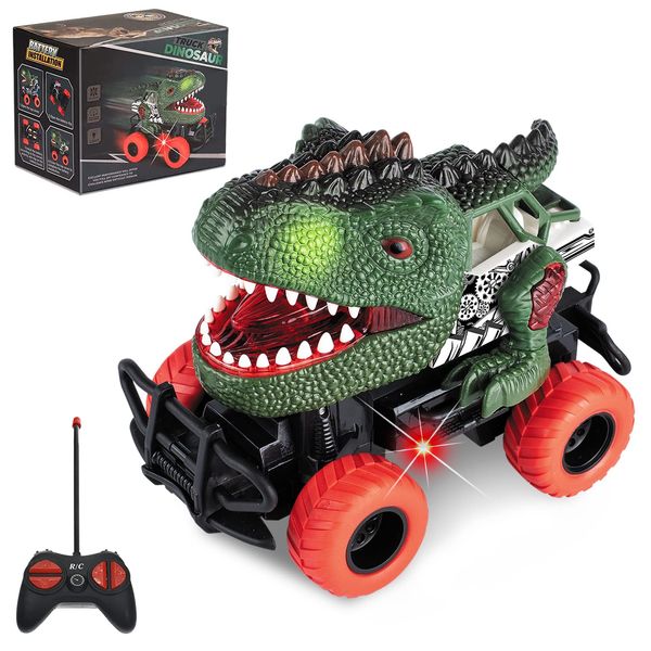 Delycazy Dinosaur Toys Cars for Kids Boys, Remote Control Car for Kids Toys Age 3 4 5 6 7 8 Year Old Boy Girl X-mas Birthday Gifts