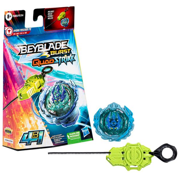 Hasbro Beyblade Burst QuadStrike Hydra Poseidon P8 Starter Pack, Battle Kreisel mit Starter, Spielzeugset