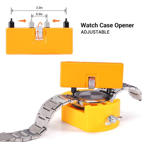 Watch Battery Replacement Tool Kit, Ohuhu Upgraded Watch Repair Kit Watch Back Remover Opener Tool Watch Case Opener Watch Back Removal Tool with Extra Screwdriver Back Protective Films Sealing Rings
