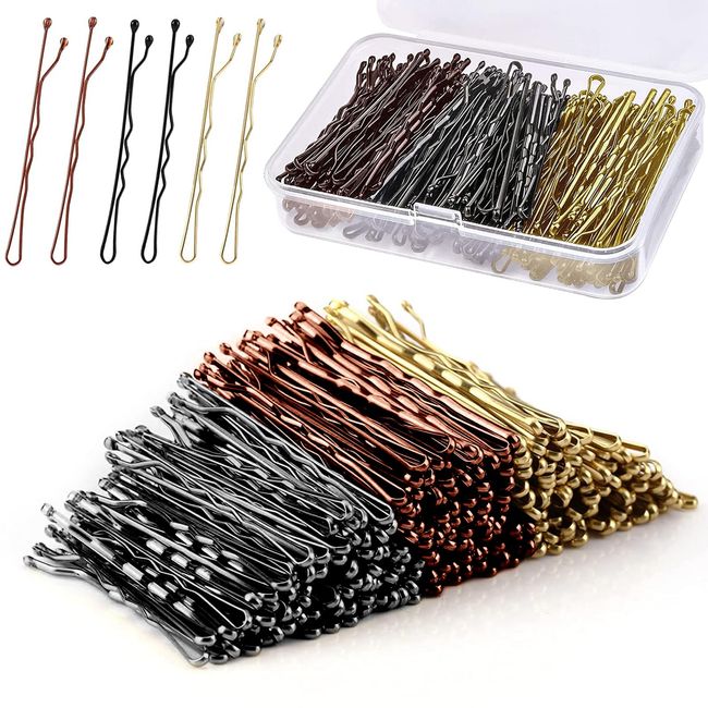 Denipry 150 Pcs Bobby Pins Hair Pins Suitable Bobby Pin Invisible Hair Pain Hairpin Barrettes for Women Girls Invisible Wave Hair Clips Thick Long Short Hair Accessories(Black+Gold+Brown)