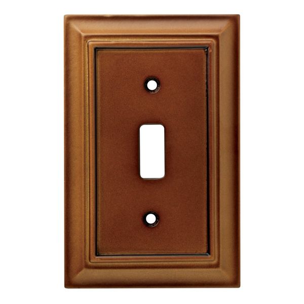 Franklin Brass 171912 Wood Architectural Single Toggle Switch Plate/ Cover, Saddle, 1 Per Pack