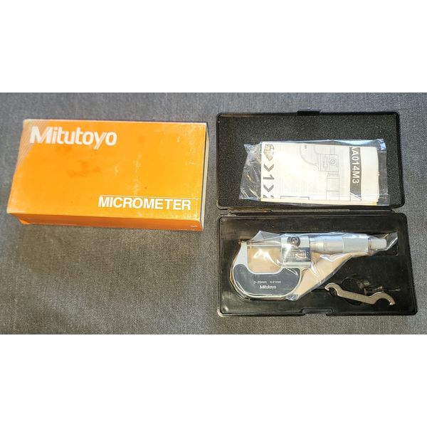 Mitutoyo 193-101 Digit Outside Micrometer Ratchet Stop 0-25mm Range 0.01mm