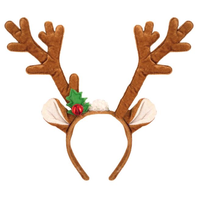 HD Novelty Delightful Holiday Festivity: Exquisitely Crafted Reindeer Antlers Christmas Headband Featuring Charming Bells - Whimsical and Festive Accessory for Christmas Parties, Seasonal Gatherings