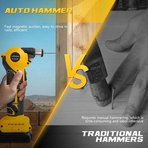 Cordless Palm Nailer for dewalt 20V, Auto Hammer with Magnetic Head,0-90° Adjustable Auto Hammer for One-Handed Use,B0DT3VZBQJ, for Framing & Joist Hangers(No Battery)