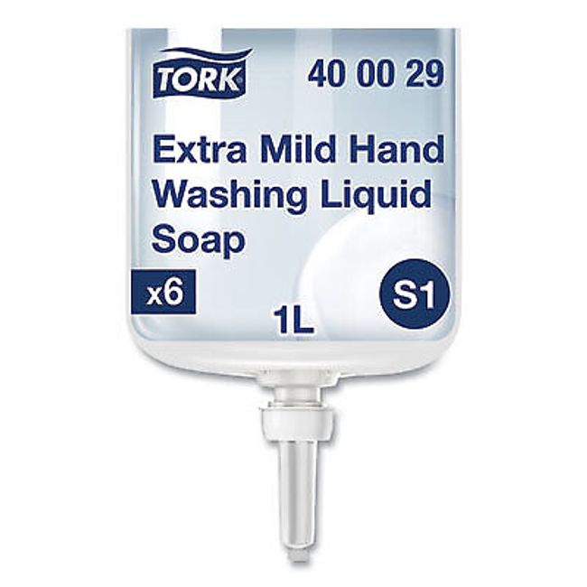 Tork Premium Extra Mild Soap, Unscented, 1 L Refill, 6/Carton 400029 ESSITY Tork