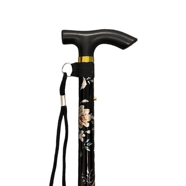 Price Pixel Walking Stick – Collapsible Walking Cane – Walking Sticks for Women & Men, Folding Walking Stick, Adjustable Walking Stick Rubber Ends, Disability & Mobility Aids (Floral, Black)