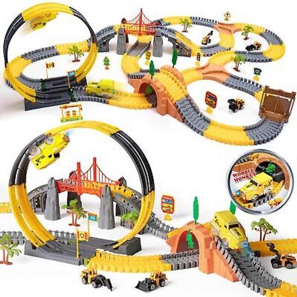 Toys for Boys 5-7, Race Track for Toddlers 3-5, 342Pcs Construction Toys for ...