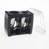 FRCOLOR Eyebrow Pencil Sharpener Makeup Pencil Sharpener for Eyebrow Lip Liner Eyeliner Double Hole Sharpener Durable Eyebrow Tool Cosmetic Pencil Sharpener Eco-Friendly (Black