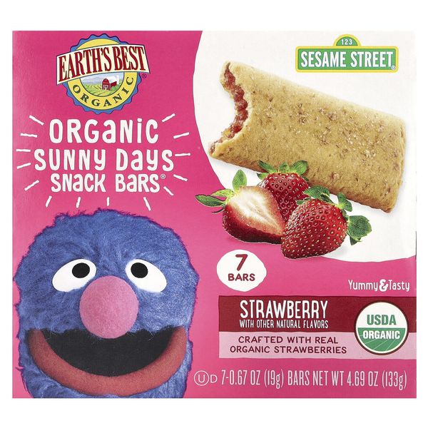 Organic Sunny Days Snack Bars®, For Ages 2 Years and Up, Strawberry, 7 Bars,