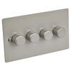 Volex 4 Gang Light Dimmer Flush/Angled Switches Socket Toggles (Stain Chrome Flush)