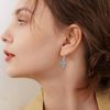 YFN Celtic Cross Sterling Silver Triquetra Trinity Abalone Shell Dangle Drop Earrings