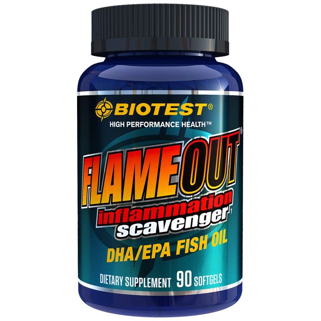 Biotest Flameout Inflammation Scavenger - 5500 mg Omega-3 - High-Potency Omega-3 Fish Oil Supplement - Pharmaceutical Grade DHA & EPA - Promotes Brain & Heart Health - 90 Softgels (Pack of 1)