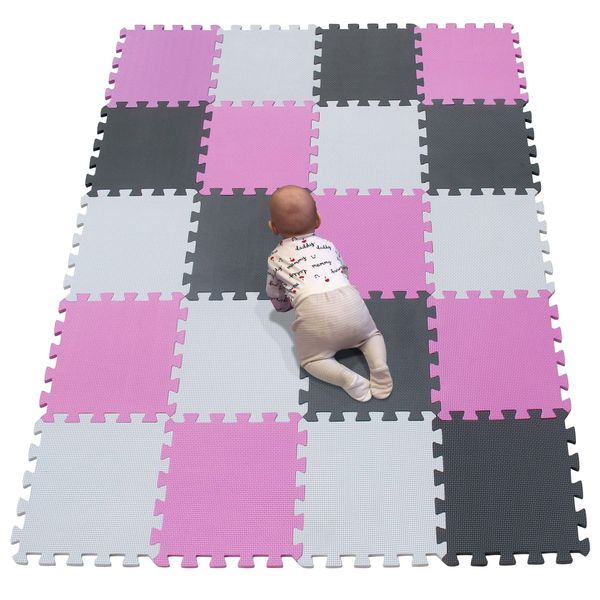 YIMINYUER® 20 Tiles (30cm×30cm×1cm Each Tile) Baby Soft Puzzle Play Mats, Kids Thick EVA Foam Floor, Toddlers & Children's Soft Interlocking Mat R01R03R12G301020