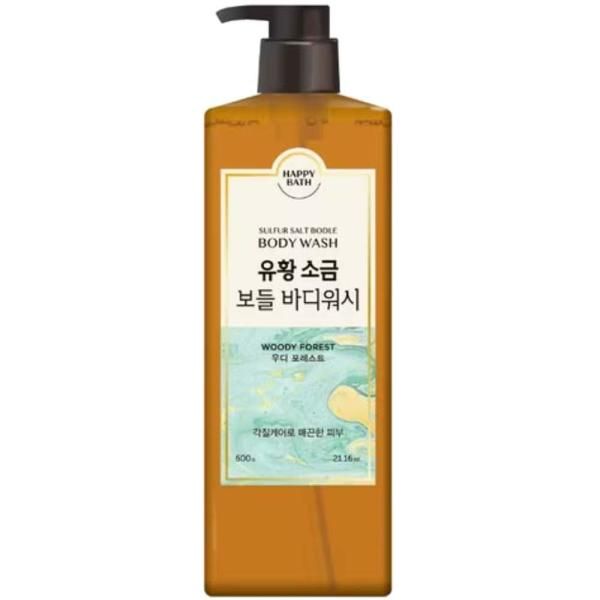 Happy Bath Sulfur Bodul Body Wash Woody Forest 600ml Dead Skin Cells Soap Body Cleanser