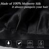 SOBONNY Silk Bonnet for Sleeping 100% Mulberry Silk Sleep Cap for Women Hair Care Night Cap with Adjustable Ribbons(Large, Black)