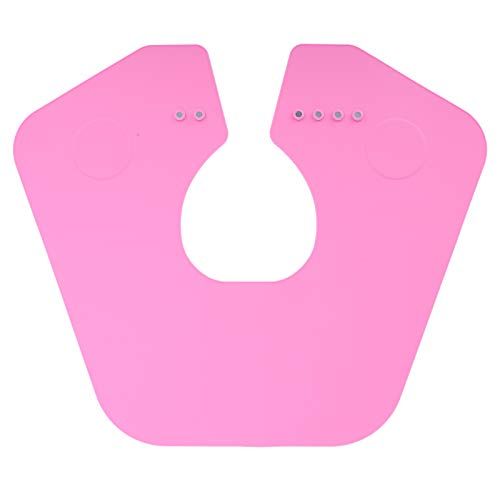 Hair Cutting Collar, Professional Haircut Silicone Material Salon Barber Shop Cape Dye Cut Reusable Waterproof Neck Shawl Wrap Guard Stylist Hairdressing Weighted Front Pad Perm and Shampoo(Pink)