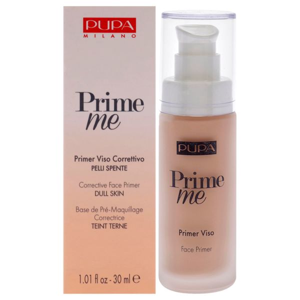 PUPA Milano Prime Me Corrective Face Primer - Pre Make-Up Face Base - For Dull-Looking And Lifeless Skin - Evens Out The Skin Tone, Giving It A Glowing And Fresh Appearance - 005 Peach - 1 Oz