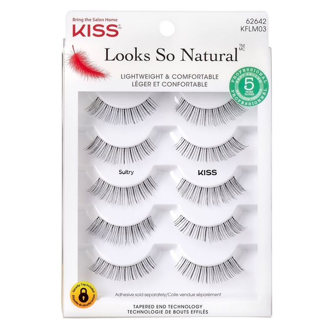 Kiss Looks So Natural Lashes Sultry 5-Pairs (Pack of 2)