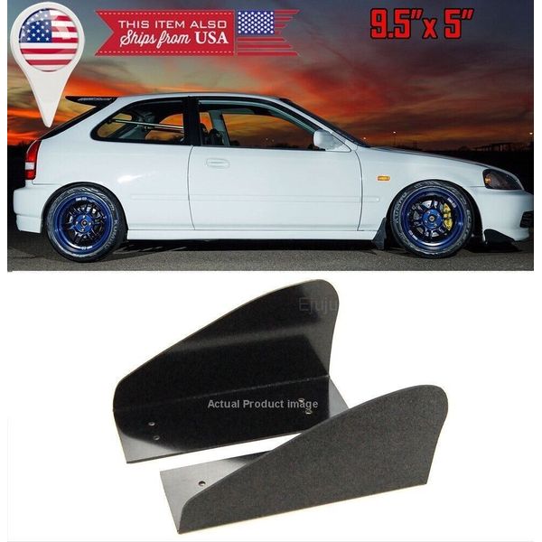 Pair Front Bumper Side Lip Splitters Spoiler Winglet Blade Spats For  Mitsubishi