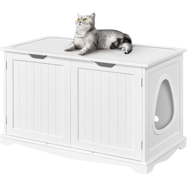 Cat Litter Box Enclosure, Cat Litter Box Furniture Hidden, Wooden Pet Crate Cat