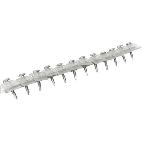 10176084 Polyica Connected Corrugated Sheet Screws, Clear [For Iron Basing] Poly Washers (Nominal Diameter d) 0.1 x Length 1.0 inches (25 mm) (2 x 12 Strands)