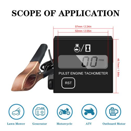Digital Tachometer Small Digital Engine Tachometer Inductive Tachometer Digital Chainsaw Tachometer Replaceable Battery Waterproof Tachometer for Chainsaw Marine ATV Motorcycle UTV Engine