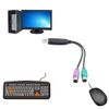 Ieron USB to PS2 Adapter, Dual PS2 Plug Active USB to PS2 Adapter Converter for Keyboard Mouse Bar Code Scanner, Plug and Play