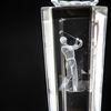 Longridge Crystal Golf Trophy with Golf Ball - Clear, 180 mm