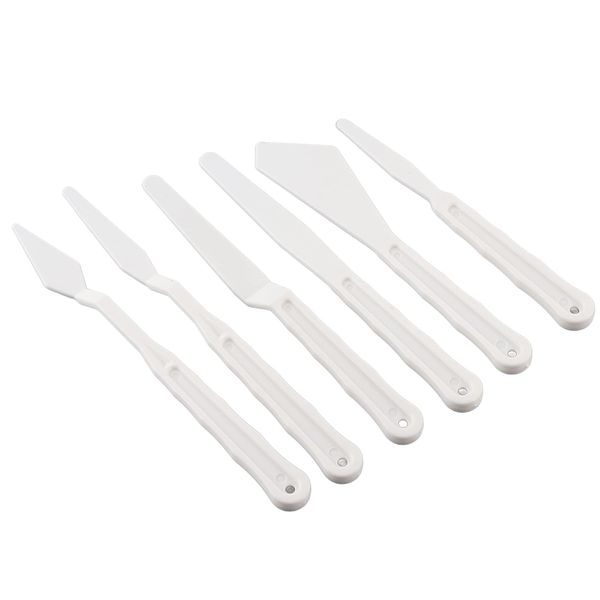 6Pcs Oil Painting Mixing Scraper Versatile Plastic Palette Art Pigment Spatulas for Mixing Paints Thick Paint Applications