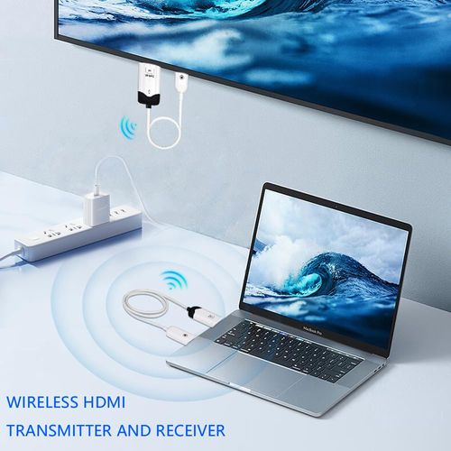 Wireless HDMI Transmitter and Receiver, 4K Decode 1080P Output Wireless HDMI Extension kit,165FT/50M range,For Laptops,TV box, PS4/5, Cameras to Project To TV/Projector/Monitor/audio Transmission.