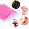 Rofitbest Micro spazzole per ciglia (100 pezzi, rosa)