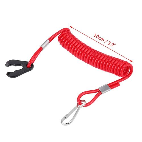 Outboard Kill Switch, Boat Ignition Safety Lanyard, Waterproof Plastic Engine Kill Switch Key Lanyard Safety Boat Motor Outboard Kill Switch Key Lanyard Kill Cord Red For Motorboat And Outboard Motors