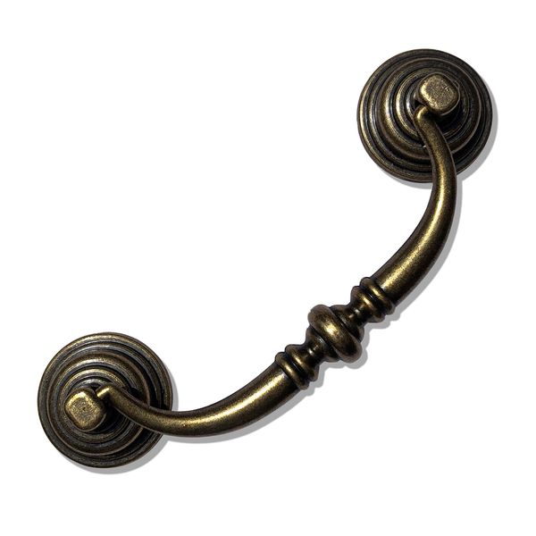 MuDuJia 10-Pack 4 1/4" C-C Shabby Chic Drawer Pulls Handles Antique Bronze Kitchen Cabinet Drop Bail Pulls Handles 108mm (10, 4.25" Hole Center/Antique Brozne)