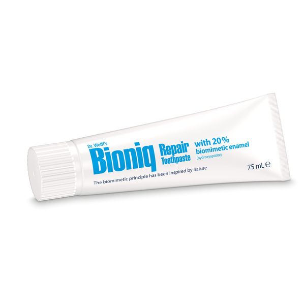 Dr. Wolff's Bioniq Repair Toothpaste 75ml | Fluoride Free Toothpastes for Daily Use | for Sensitive Teeth Inspired by Nature | Enamel Repair Whitening Toothpaste | Small Toothpaste for Travel or Home