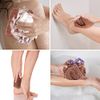 3 Pieces African Exfoliating Sponge, African Bathing Back Scrubbers, Shower Net Body Scrubber with Pull Strap (Blue Purple Coffee)