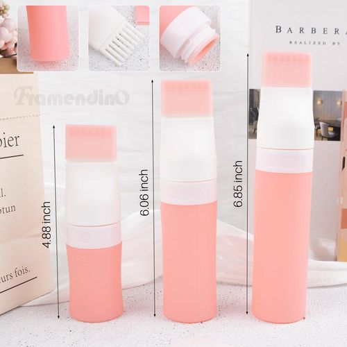 Framendino, 3 Pack Pink Root Comb Applicator Bottle Hair Dye Empty Bottles for Hair Coloring 3 Sizes