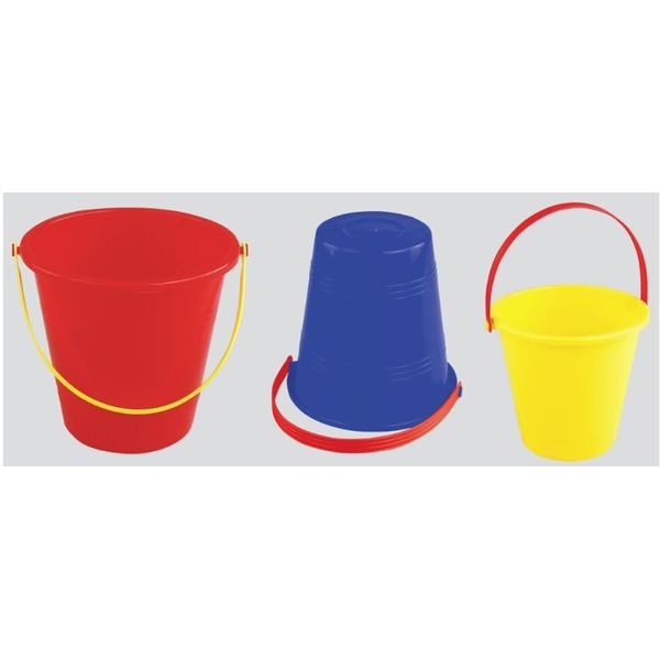 Generic Summer Fun 12 x Beach Round Buckets 14cm/5.5"" - Assorted Colours