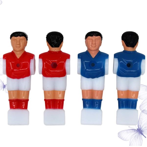 STOBOK 4Pcs Foosball Man Statue Table Soccer Man Player Plastic Table Football Men Player Replacement Parts Great Accessory for Table Football Game (Red+ Blue)