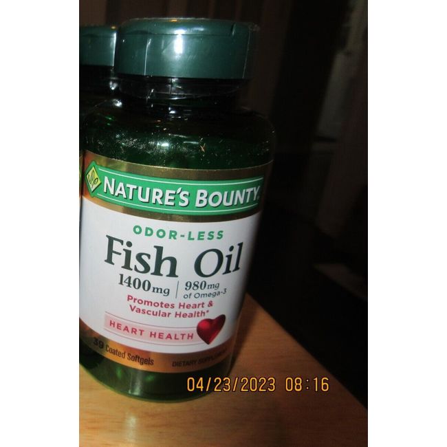 Nature's Bounty Fish Oil 1400mg Omega 3 980mg Heart Health Support Softgels 39ct