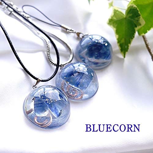 Blue Corn Orgonite Kyanite Kyanite Round Lucky Lucky Lucky Amulet Stone Blue (Pendant) Natural Stone Accessory Cute, Stylish, Simple, Women's, Men's, Amulet Stone (Pendant Only), No Chain, Resin Stone