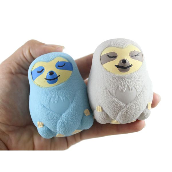 Set of 2 Random Sloth Marshmallow Animal Stress Balls - Ultra Soft Kneadable Fidget Squish Balls - Amazingly Soft (Set of 2 Random Colors)